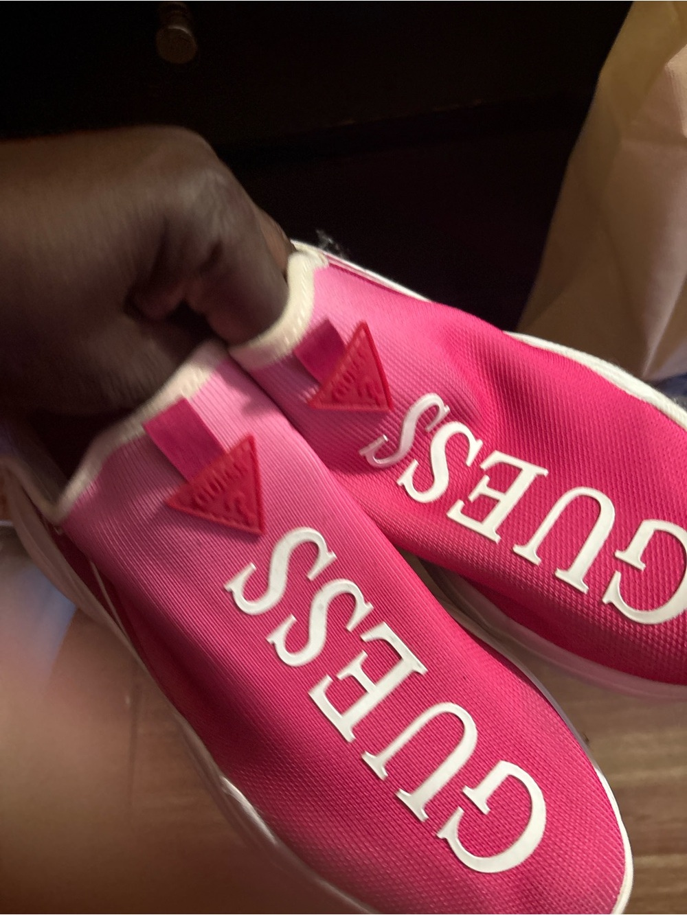 GUESS Hot Pink Slip-On Women's Sneakers